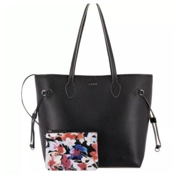 Lodis Bliss Leather Tote with Wristlet, Black - Picture 3 of 11